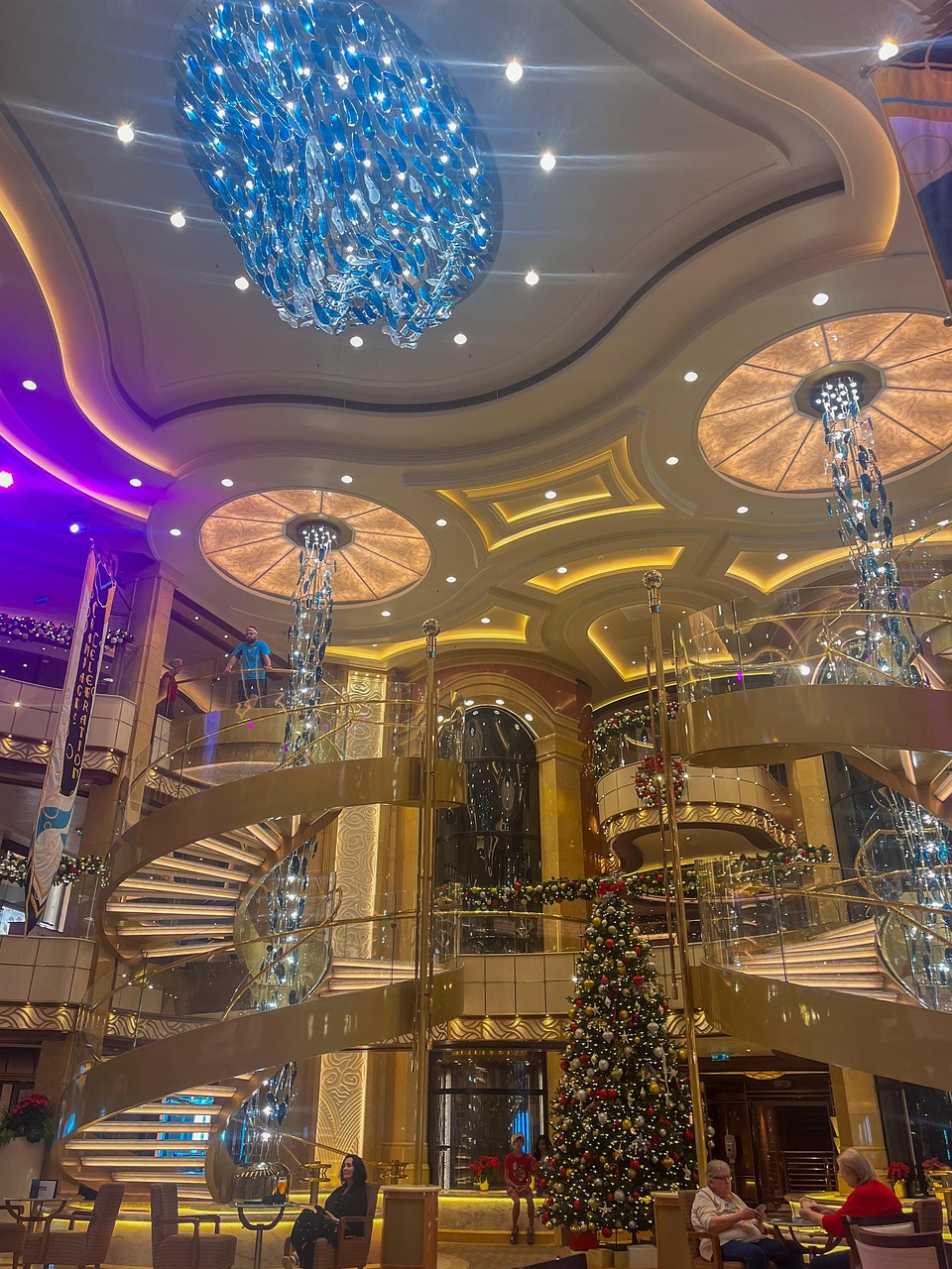 cruise ship, princess, christmas, decoration, holiday, lights, travel
